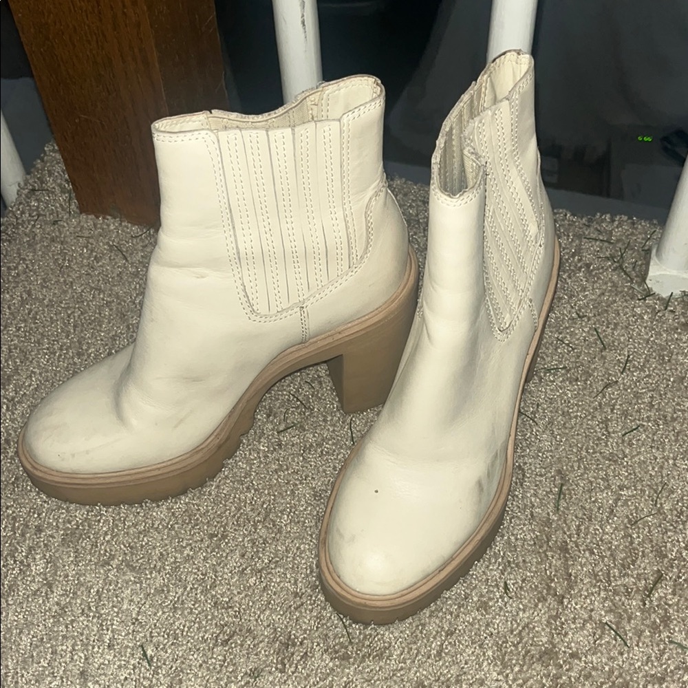 Women's Cream Ankle Boots